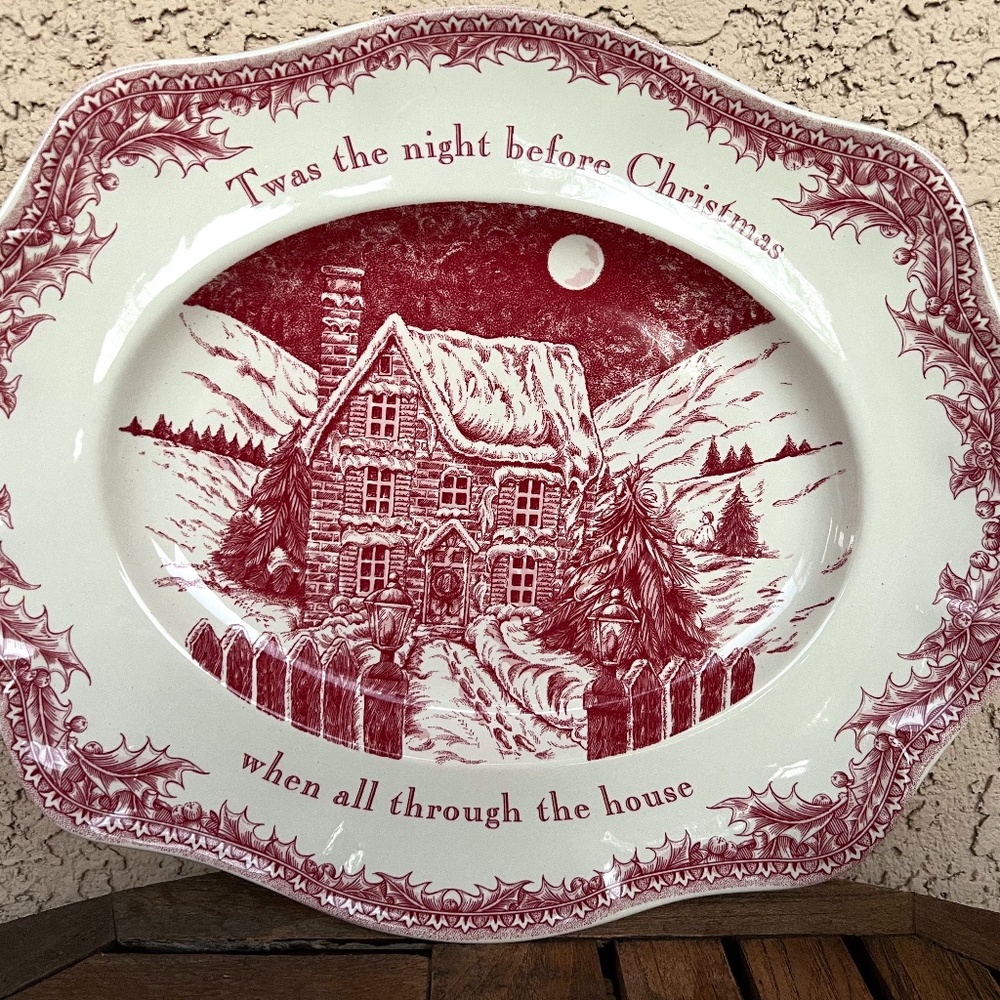 Johnson Bros 'Twas the Night Platter A Family Classic BRAND NEW 15 x 12.5"